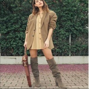 Zara (EUC) faux leather suede taupe heeled boots for women. Size EUR. 40/US 9.